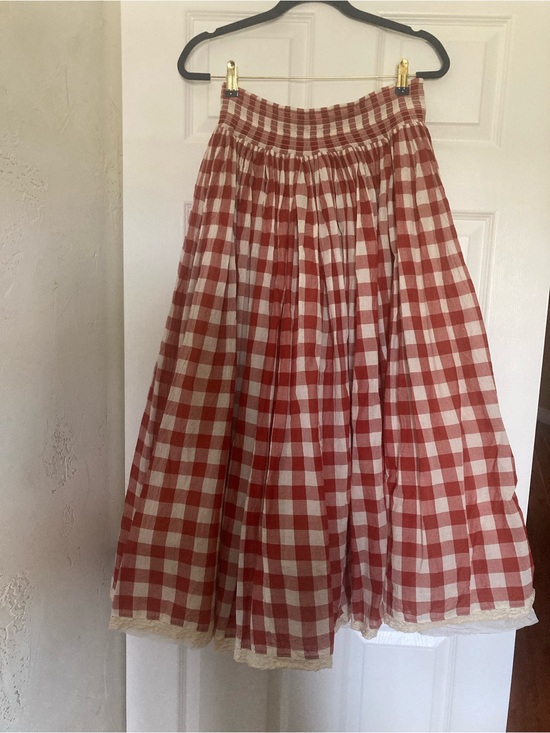 Paper Lace Dresses & Skirts - Paper Lace Red & White Gingham Plaid Maxi Skirt, Size Medium